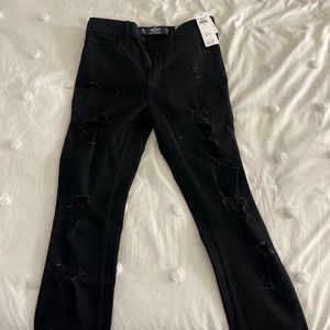 hollister black skinny ripped jeans
